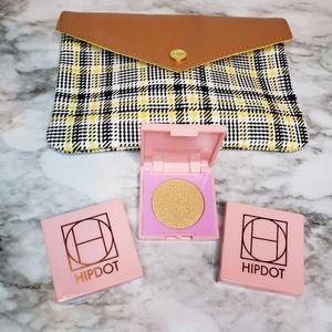 Hipdot shadow 3 pack with little makeup bag